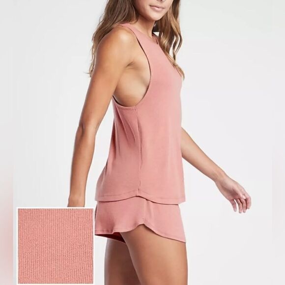 Athleta Well Rested Rib Sleep Shorts Maroon Size Small NWT $34 - Picture 9 of 9